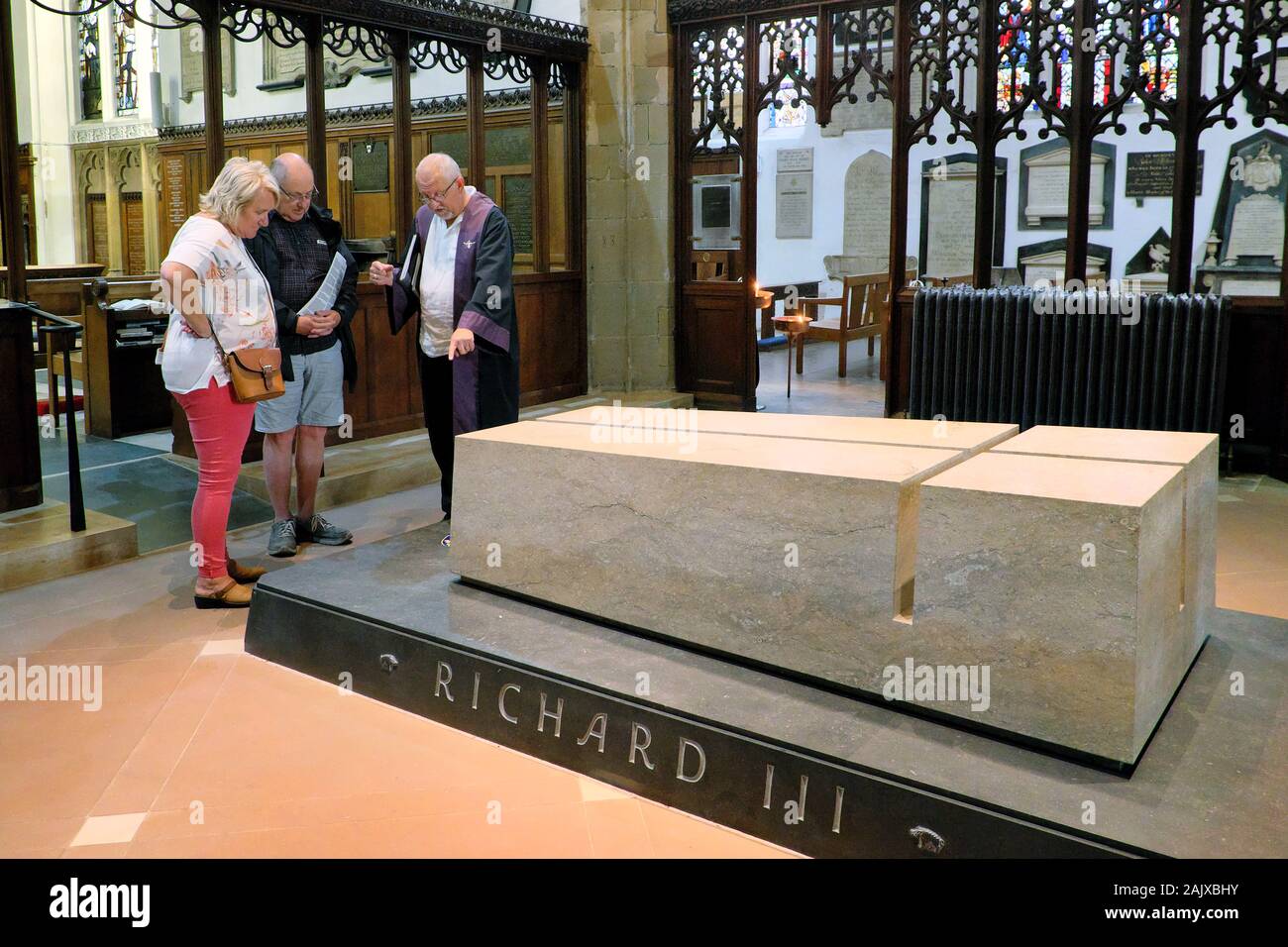 King Richard III grave & tomb, Leicester Cathedral, Leicester, Leicestershire, England, UK, Europe Stock Photo