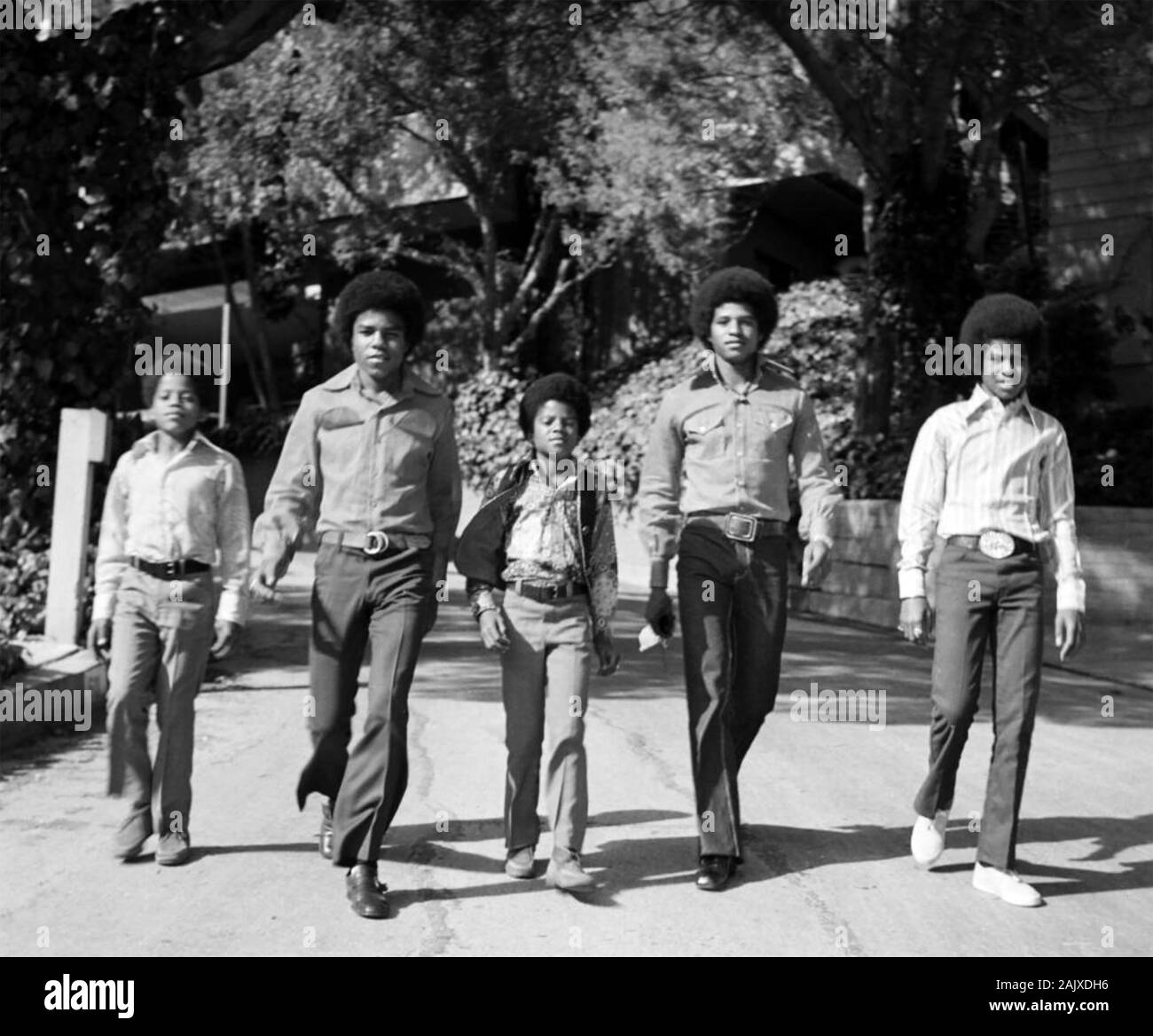JACKSON 5 Promotional photo of American pop band about 1970 with Michael Jackson centre Stock Photo