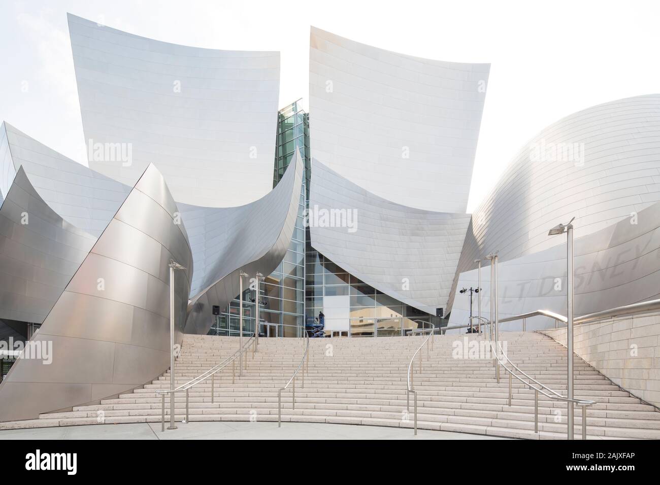 The Walt Disney Concert Hall is the fourth hall of the Los Angeles Music Center and was designed by Frank Gehry Stock Photo