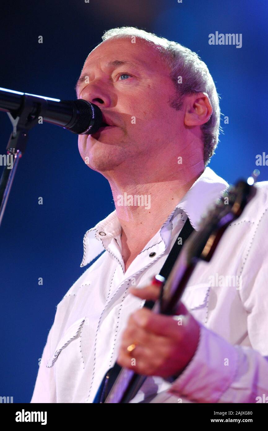 Verona Italy 09/18/2004, Arena : Mark Knopfler in concert during the musical event 'Festivalbar 2004'. Stock Photo