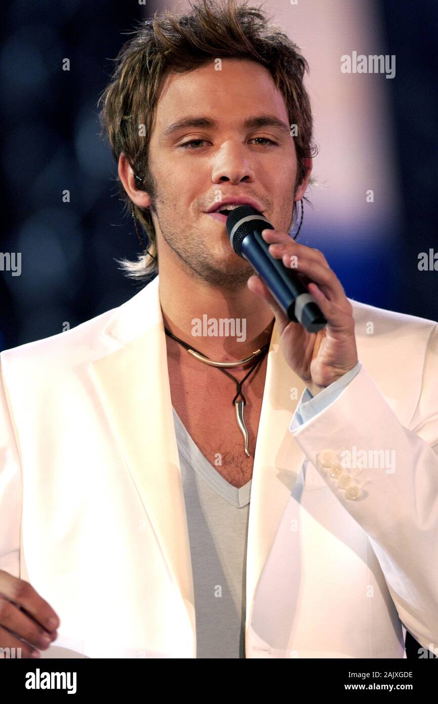 Milano Italy 05/30/2003, Civic Arena :  Will Young in concert during the musical event 'Festivalbar 2003'. Stock Photo