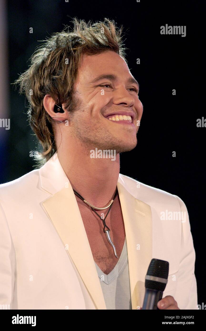 Milano Italy 05/30/2003, Civic Arena :  Will Young in concert during the musical event 'Festivalbar 2003'. Stock Photo