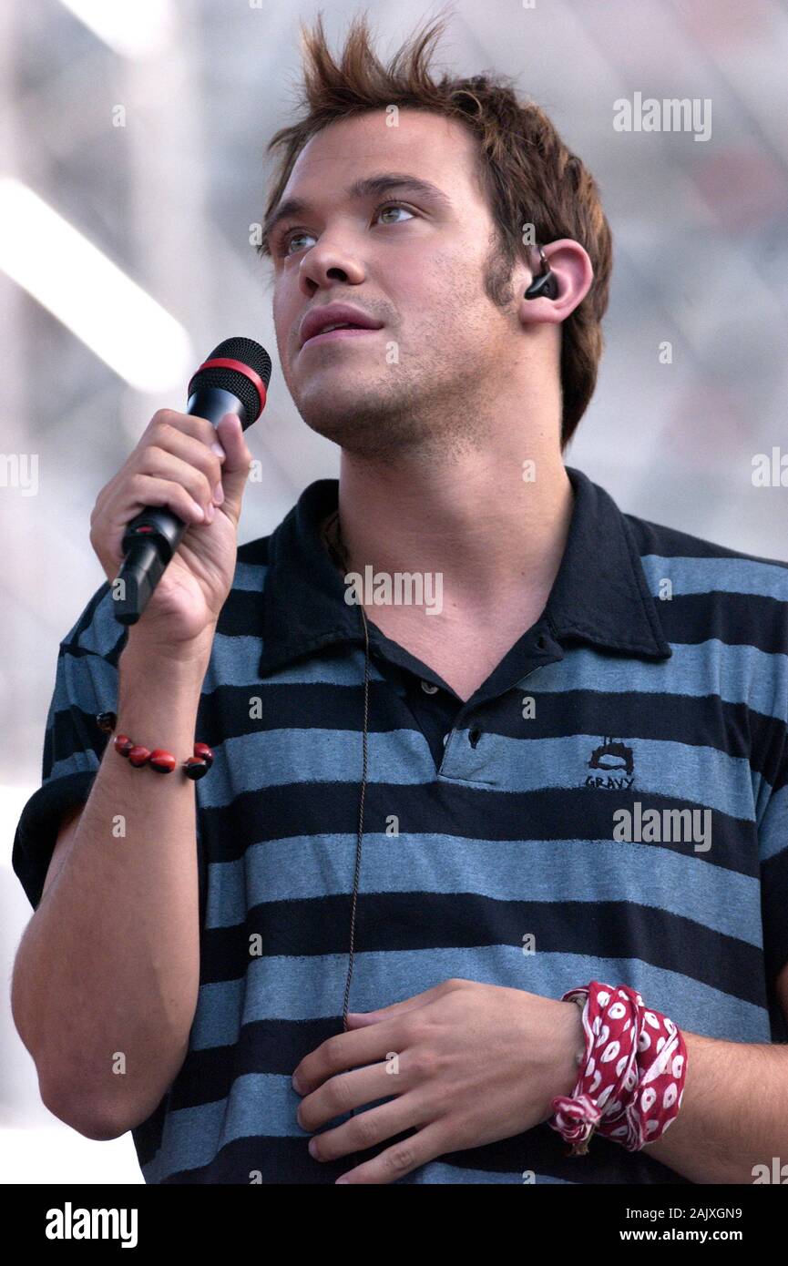 Verona Italy 09/20/2003, Arena : Will Young during the soundcheck before the concert of the musical event 'Festivalbar 2003'. Stock Photo