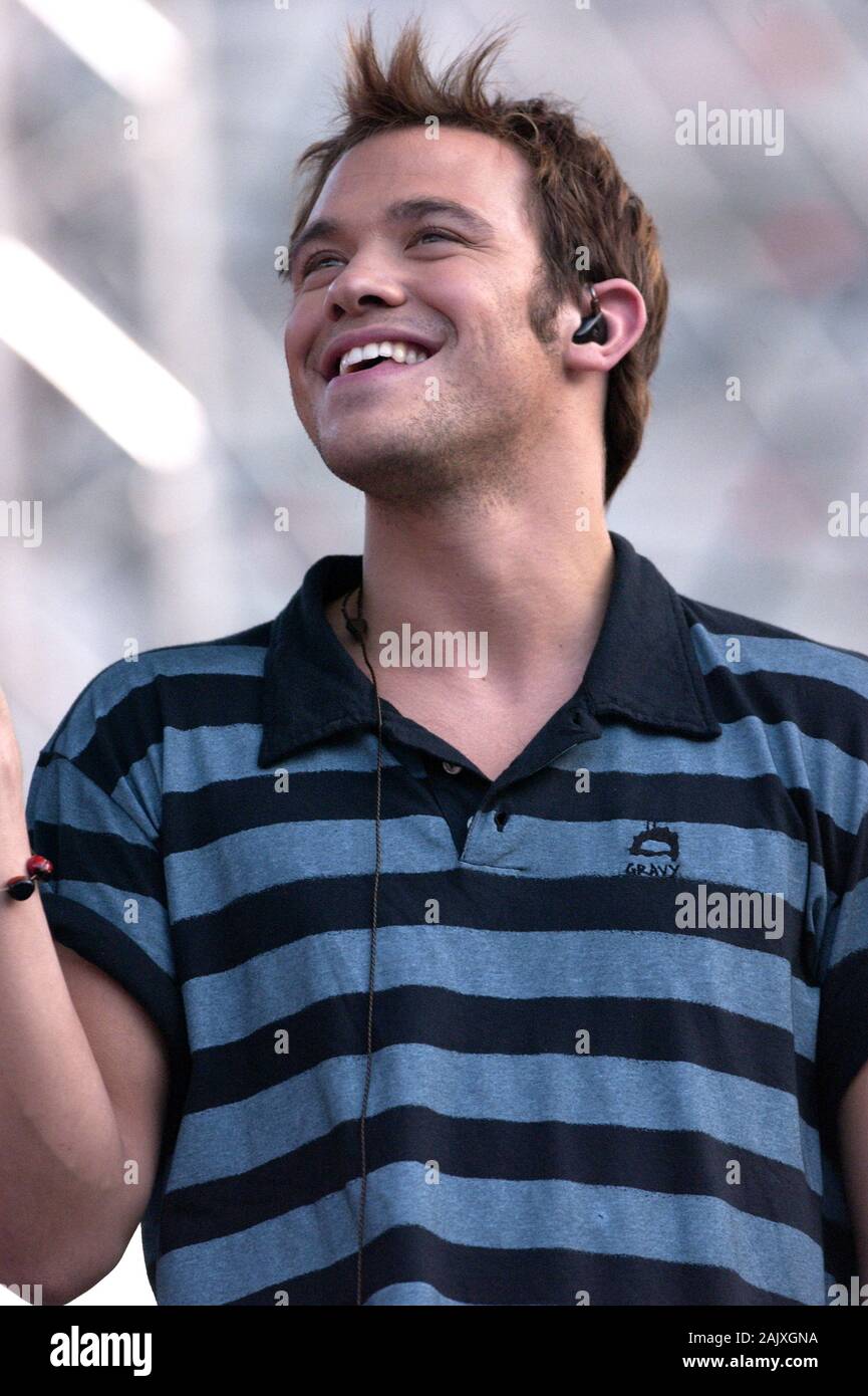 Verona Italy 09/20/2003, Arena : Will Young during the soundcheck before the concert of the musical event 'Festivalbar 2003'. Stock Photo