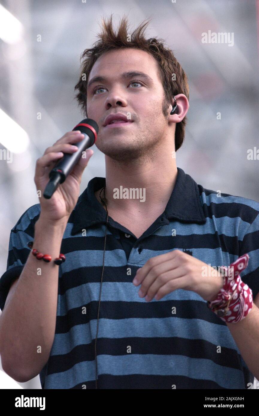 Verona Italy 09/20/2003, Arena : Will Young during the soundcheck before the concert of the musical event 'Festivalbar 2003'. Stock Photo