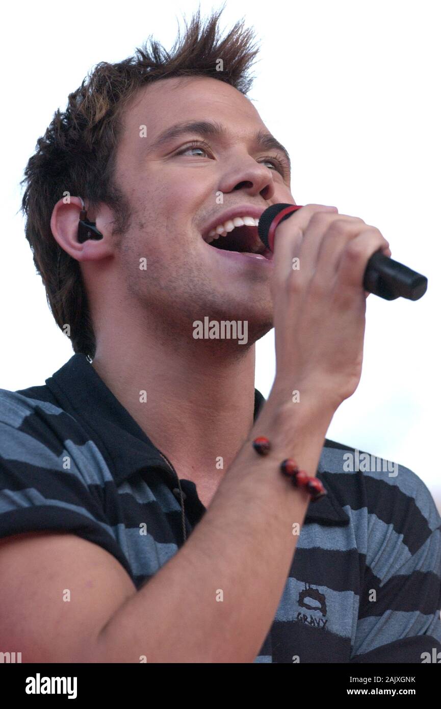 Verona Italy 09/20/2003, Arena : Will Young during the soundcheck before the concert of the musical event 'Festivalbar 2003'. Stock Photo