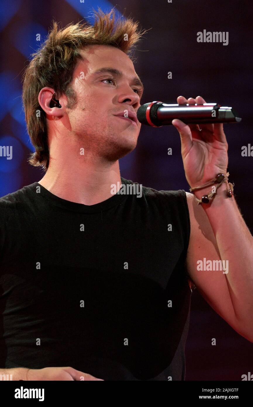 Verona Italy 09/20/2003, Arena : Will Young in concert during the 'Festivalbar 2003' musical event. Stock Photo