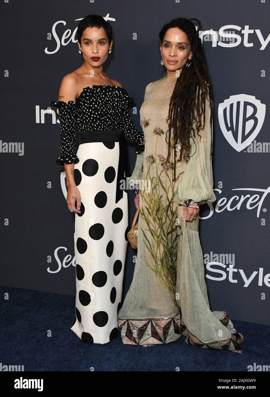lisa bonet golden globes dress 05 January 2020 - Beverly Hills, California - Zoe Kravitz, Lisa Bonet. 21st Annual InStyle and Warner Bros. Golden Globes After Party held at Beverly Hilton Hotel Stock Photo