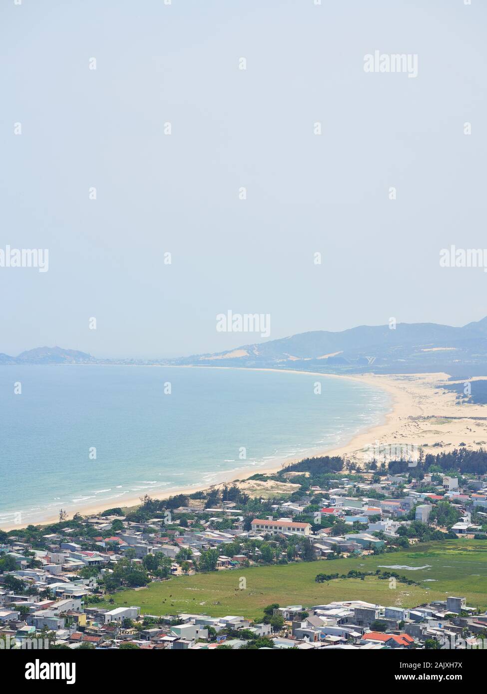 Skyline and beach from Ong Nui Temple in Qui Nhon Stock Photo