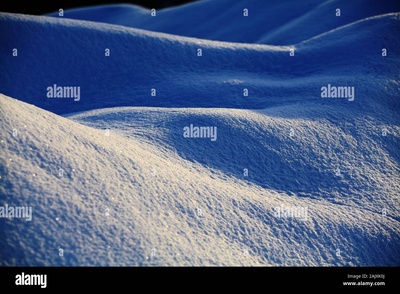 Close-up of the texture of snow in the valley of Bortala River in Bortala Mongol Autonomous Prefecture, northwest China's Xinjiang Uygur Autonomous Re Stock Photo