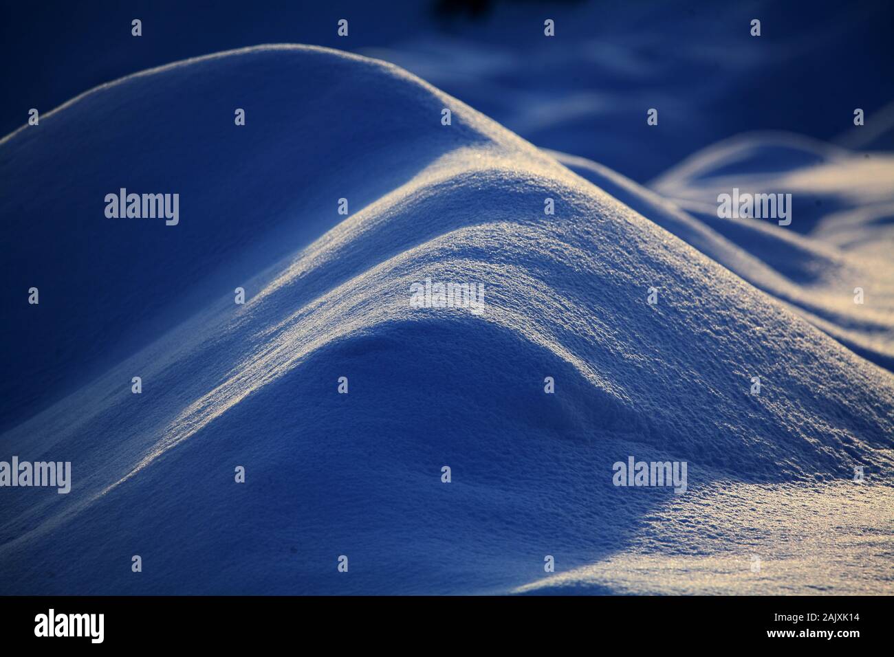 Close-up of the texture of snow in the valley of Bortala River in Bortala Mongol Autonomous Prefecture, northwest China's Xinjiang Uygur Autonomous Re Stock Photo