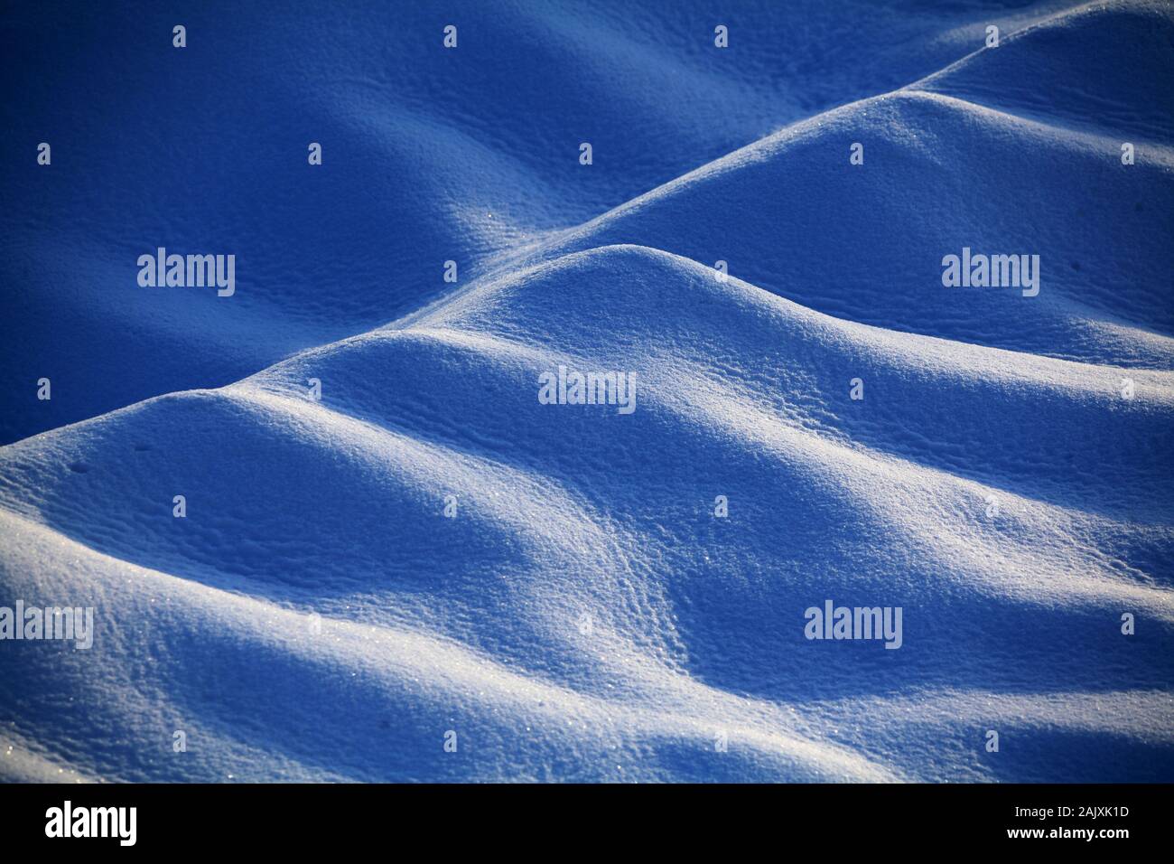 Close-up of the texture of snow in the valley of Bortala River in Bortala Mongol Autonomous Prefecture, northwest China's Xinjiang Uygur Autonomous Re Stock Photo