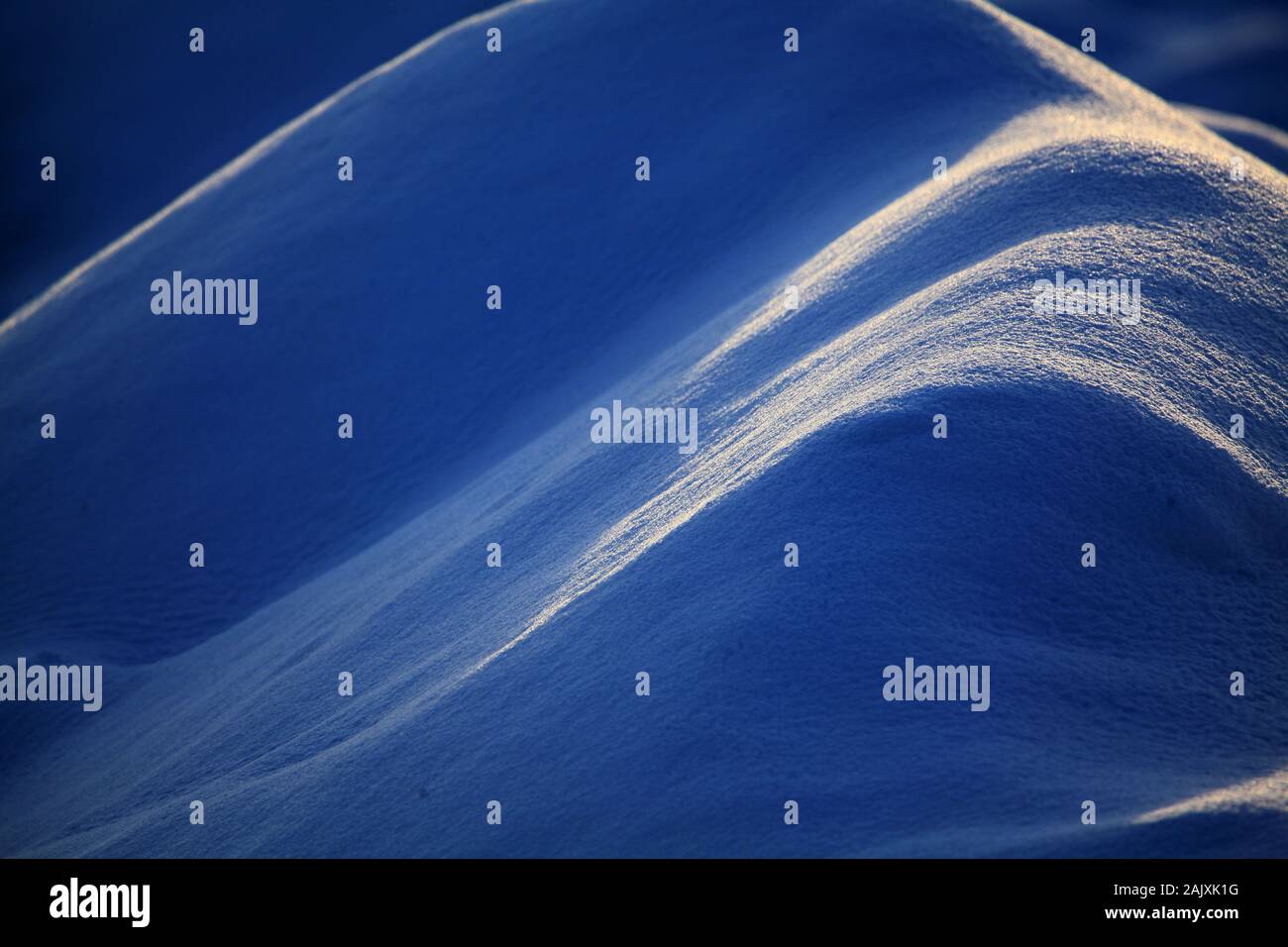 Close-up of the texture of snow in the valley of Bortala River in Bortala Mongol Autonomous Prefecture, northwest China's Xinjiang Uygur Autonomous Re Stock Photo