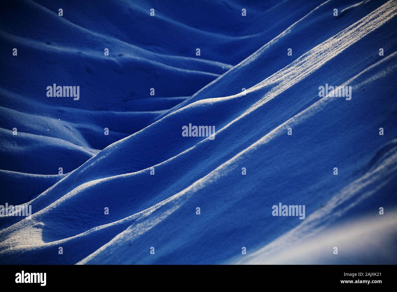 Close-up of the texture of snow in the valley of Bortala River in Bortala Mongol Autonomous Prefecture, northwest China's Xinjiang Uygur Autonomous Re Stock Photo