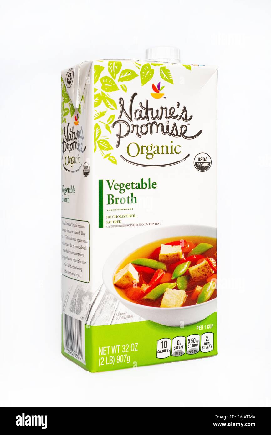 Food Natures Promise Vegetable Broth stock organic Stock Photo