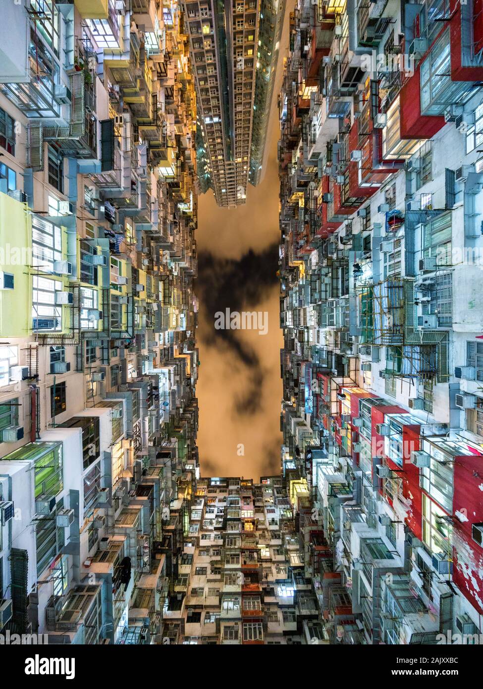 Hong Kong, China, view of residential buildings in one of the world’s most densely populated cities. Stock Photo