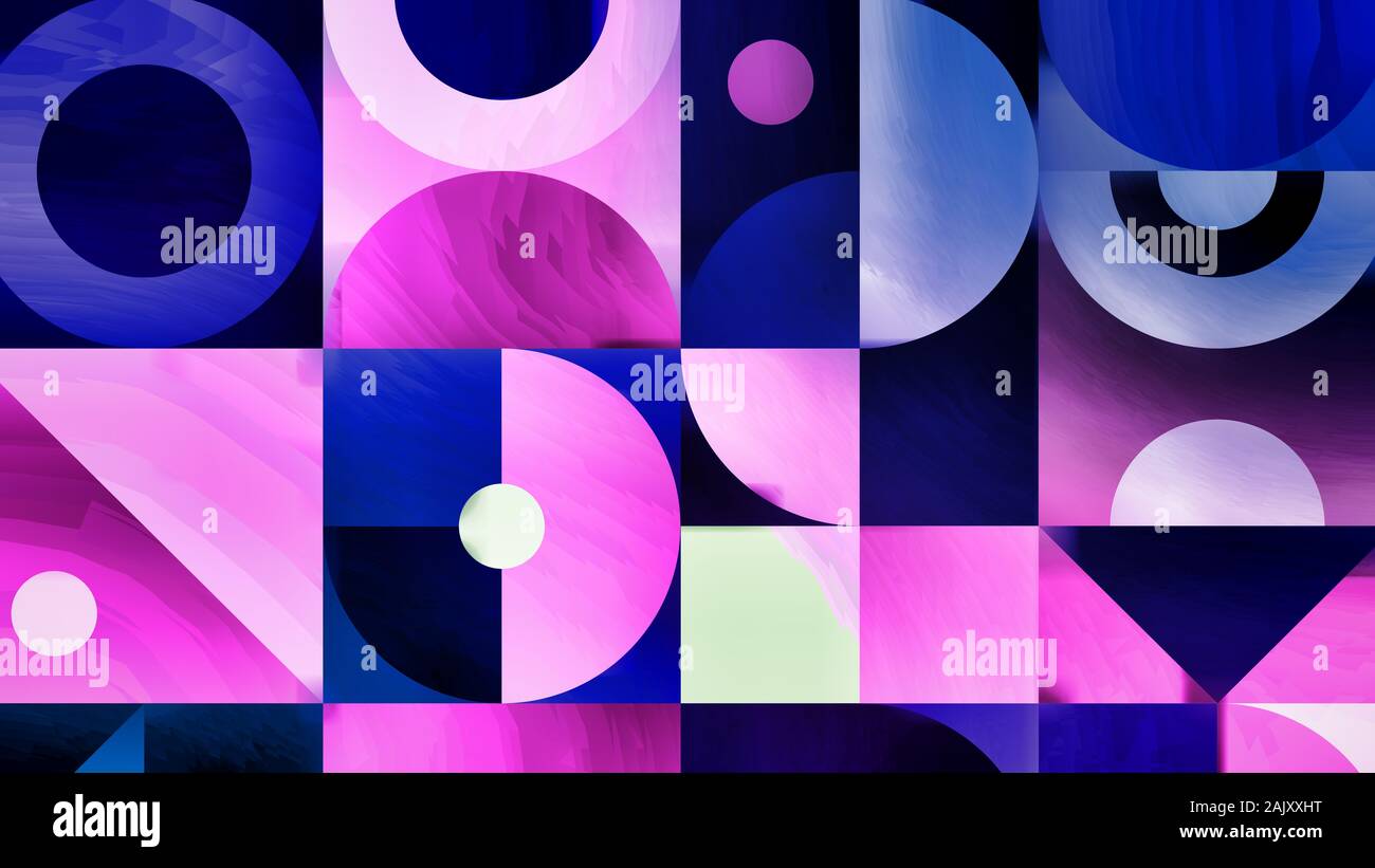 Abstract image with blue and pink geometric pattern Stock Photo