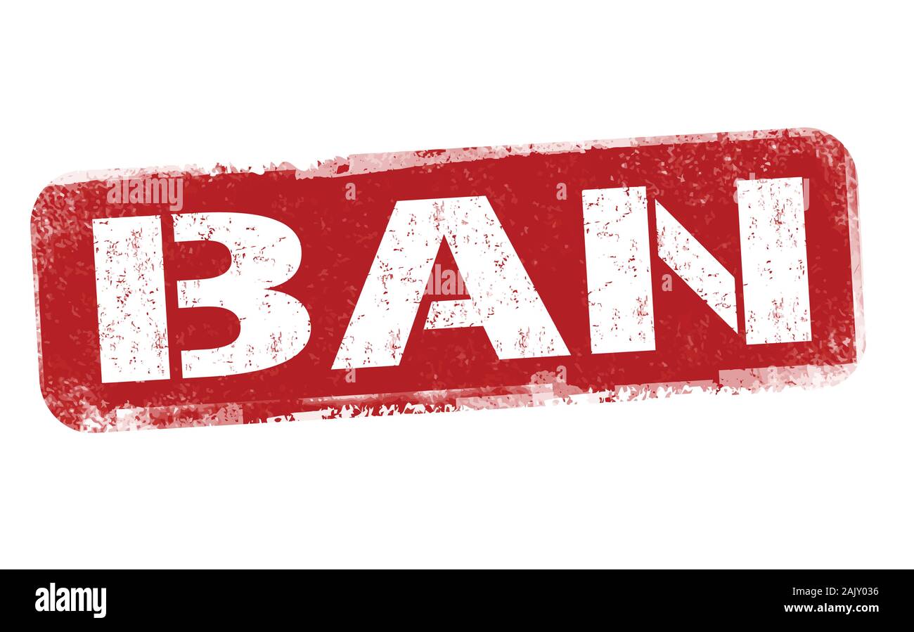 Ban sign or stamp on white background, vector illustration Stock Vector ...