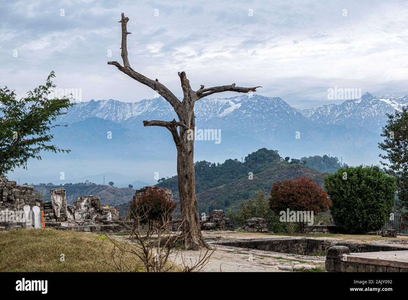 View of Himalayas from Kangra Fort, Kangra, Himachal Pradesh , India Stock Photo