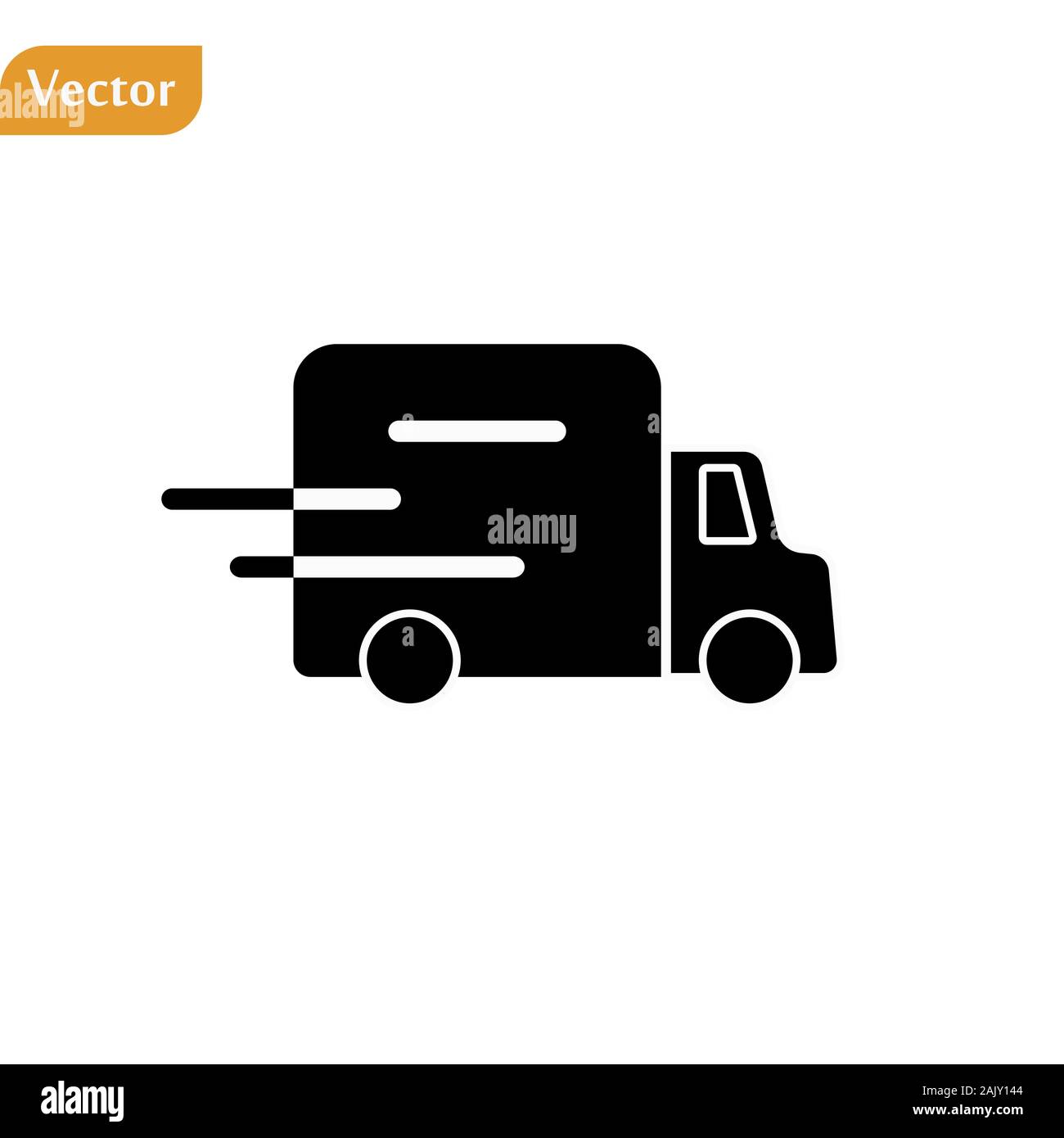 Fast shipping delivery truck flat vector icon for apps and websites ...