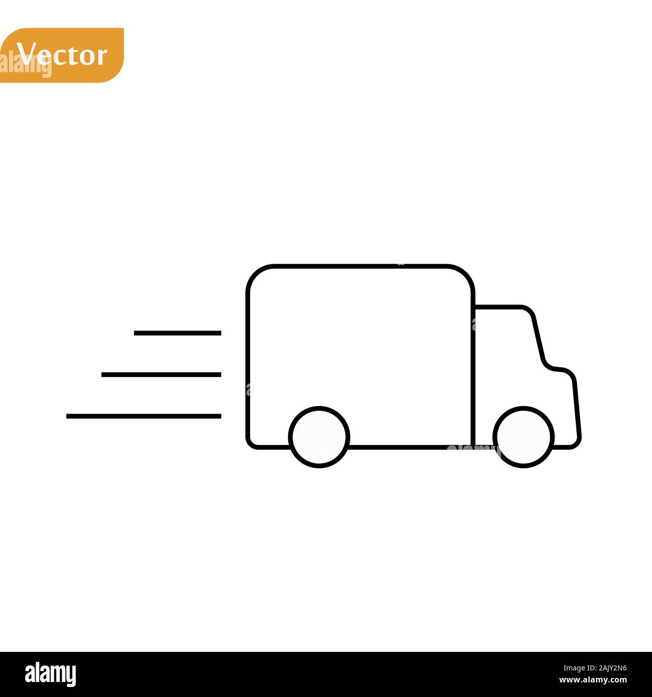 Fast shipping delivery truck flat vector icon for apps and websites Stock Vector