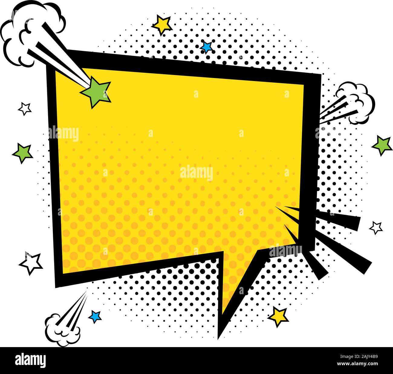 speech bubble yellow color pop art style Stock Vector Image & Art - Alamy