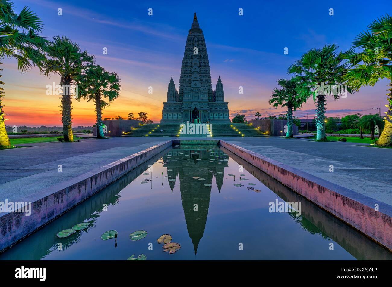 Nong Suea District, Pathum Thani / Thailand / January 2, 2020 : Wat Panyanantaram,Really beautiful, modern temple Stock Photo