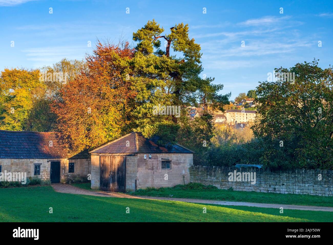 Buildings which are part of the ancient Barton Farm, Bradford On Avon, Wiltshire, UK Stock Photo