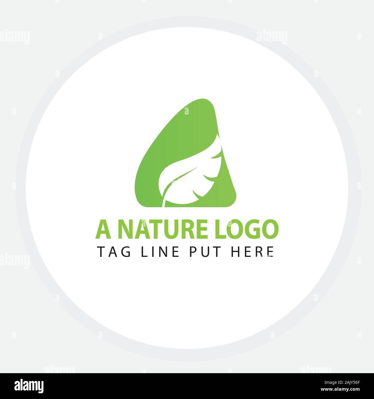 A Green Leaf Letter Design Logo. Eco Bio Leaf Letters Icon Illustration ...