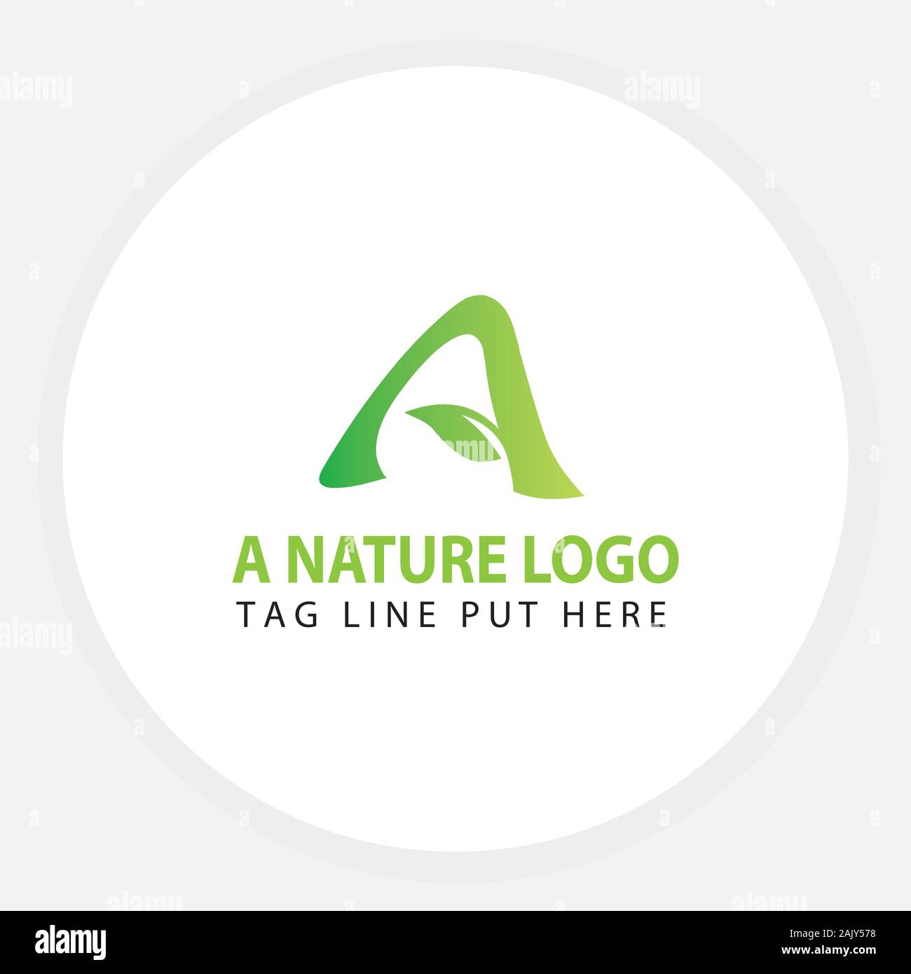 A Green Leaf Letter Design Logo. Eco Bio Leaf Letters Icon Illustration ...