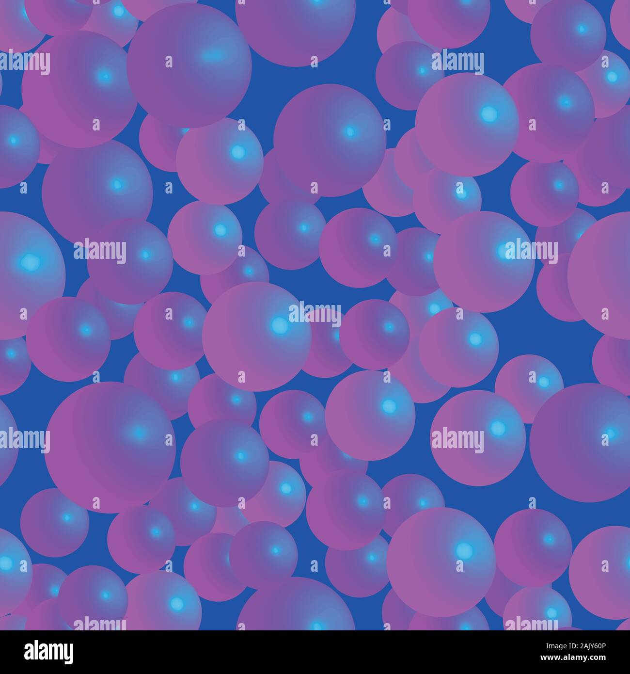 Pink Blue Balls Seamless Pattern on Pink Background Stock Vector