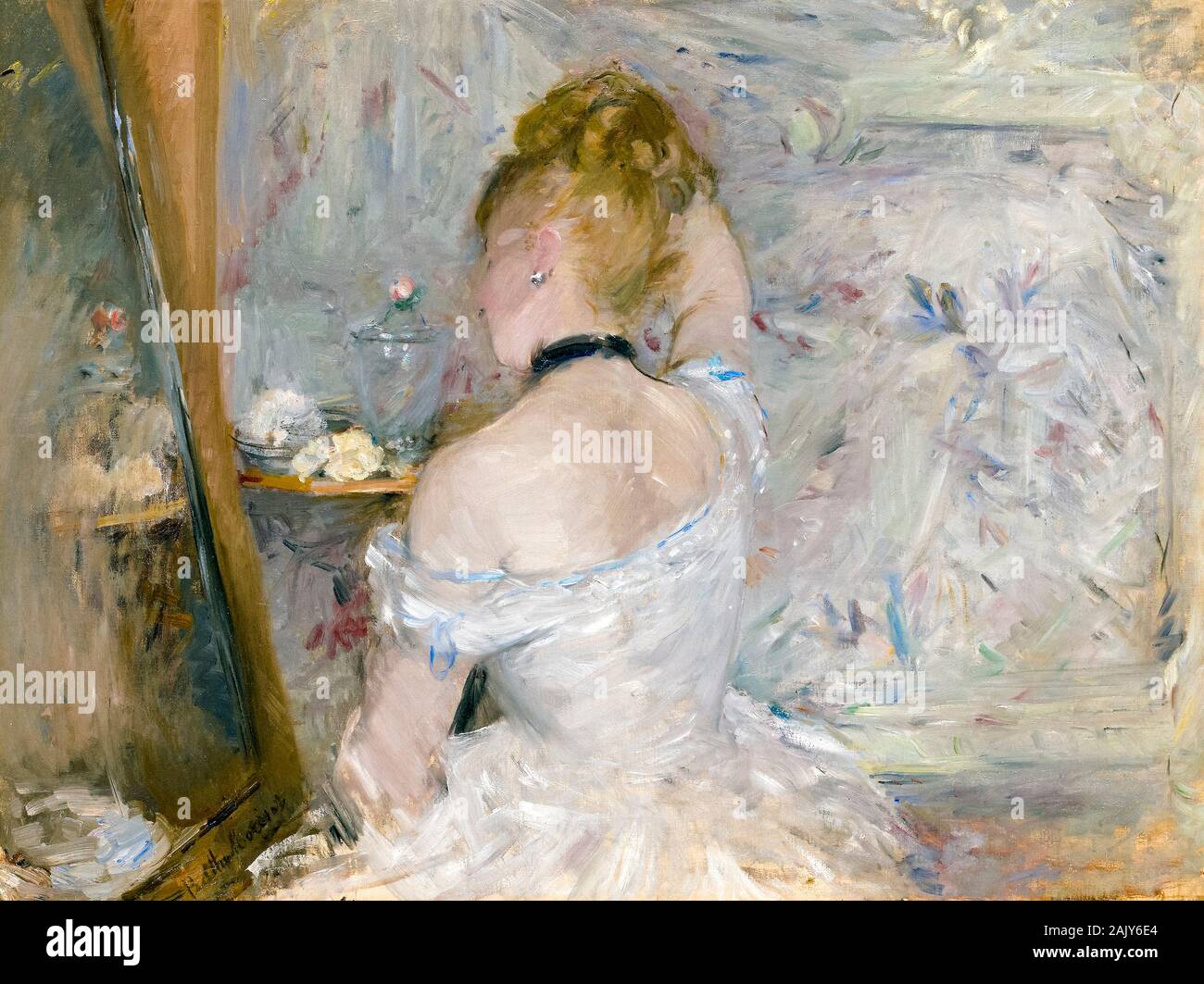 Berthe Morisot, painting, Woman at Her Toilette, 1875-1880 Stock Photo -  Alamy