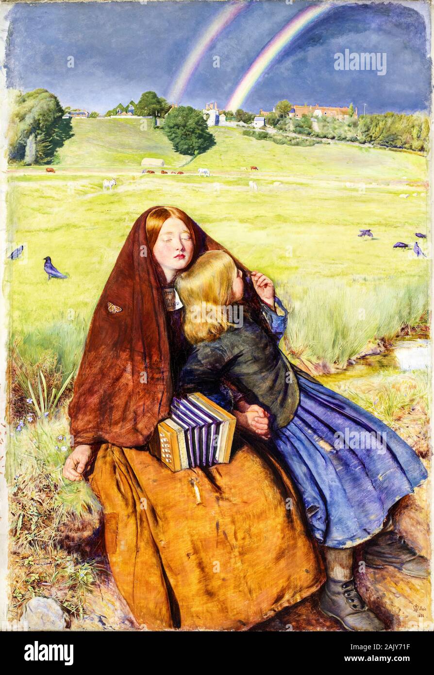 John Everett Millais, The Blind Girl, painting, 1854-1856 Stock Photo