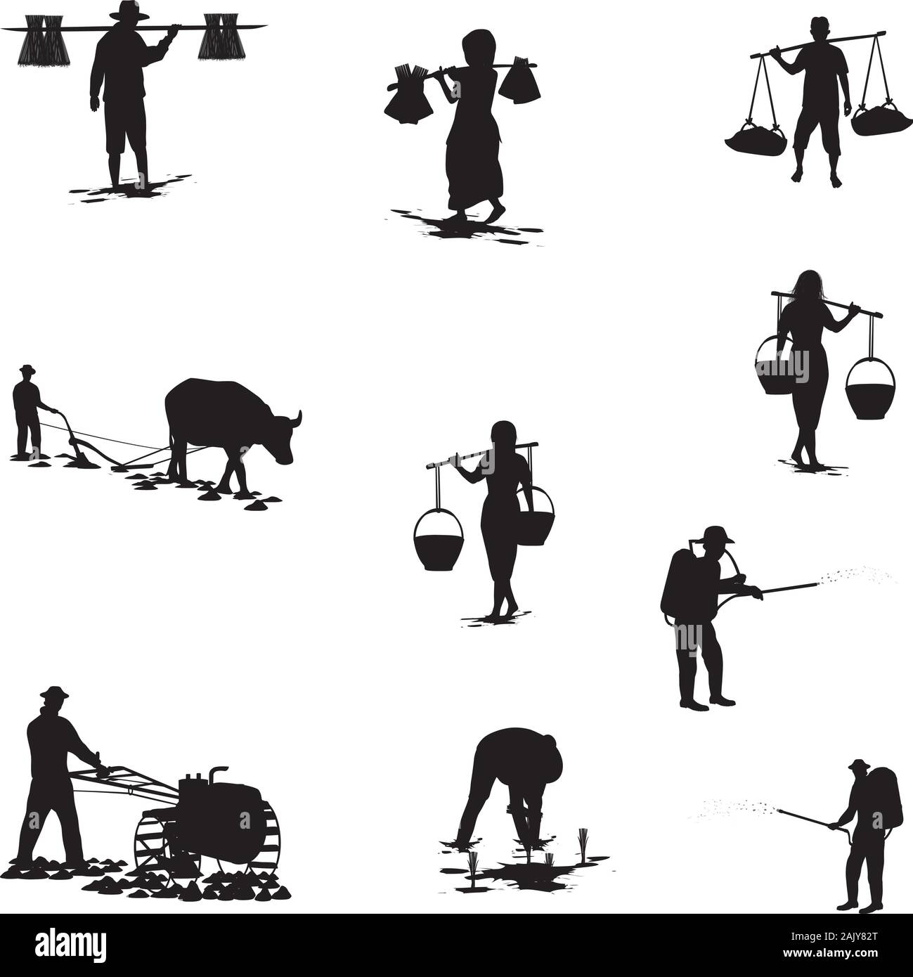 Farmer S Cartoons Silhouette People