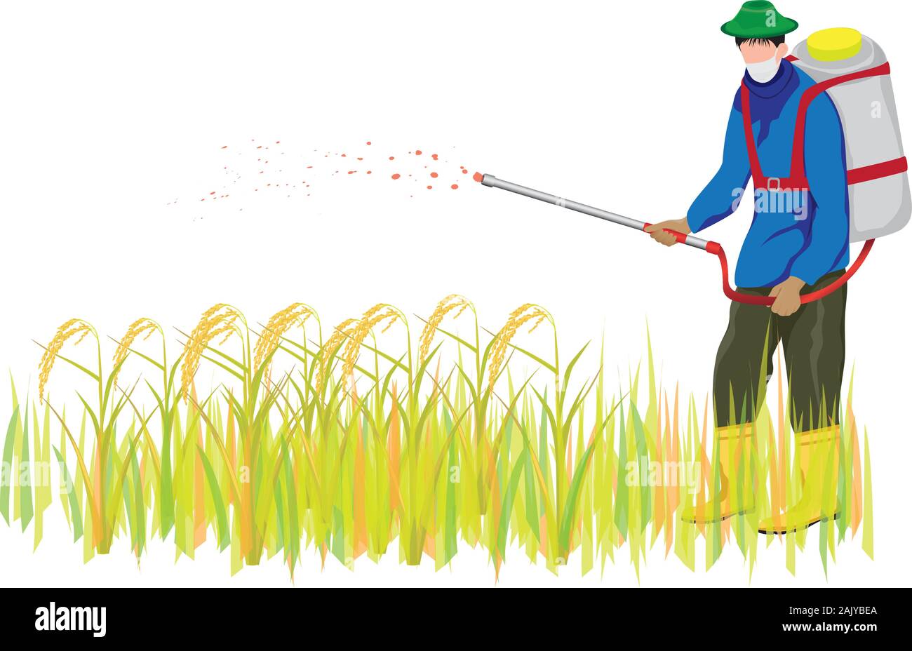 farmer manure into rice plant vector design Stock Vector Image & Art ...