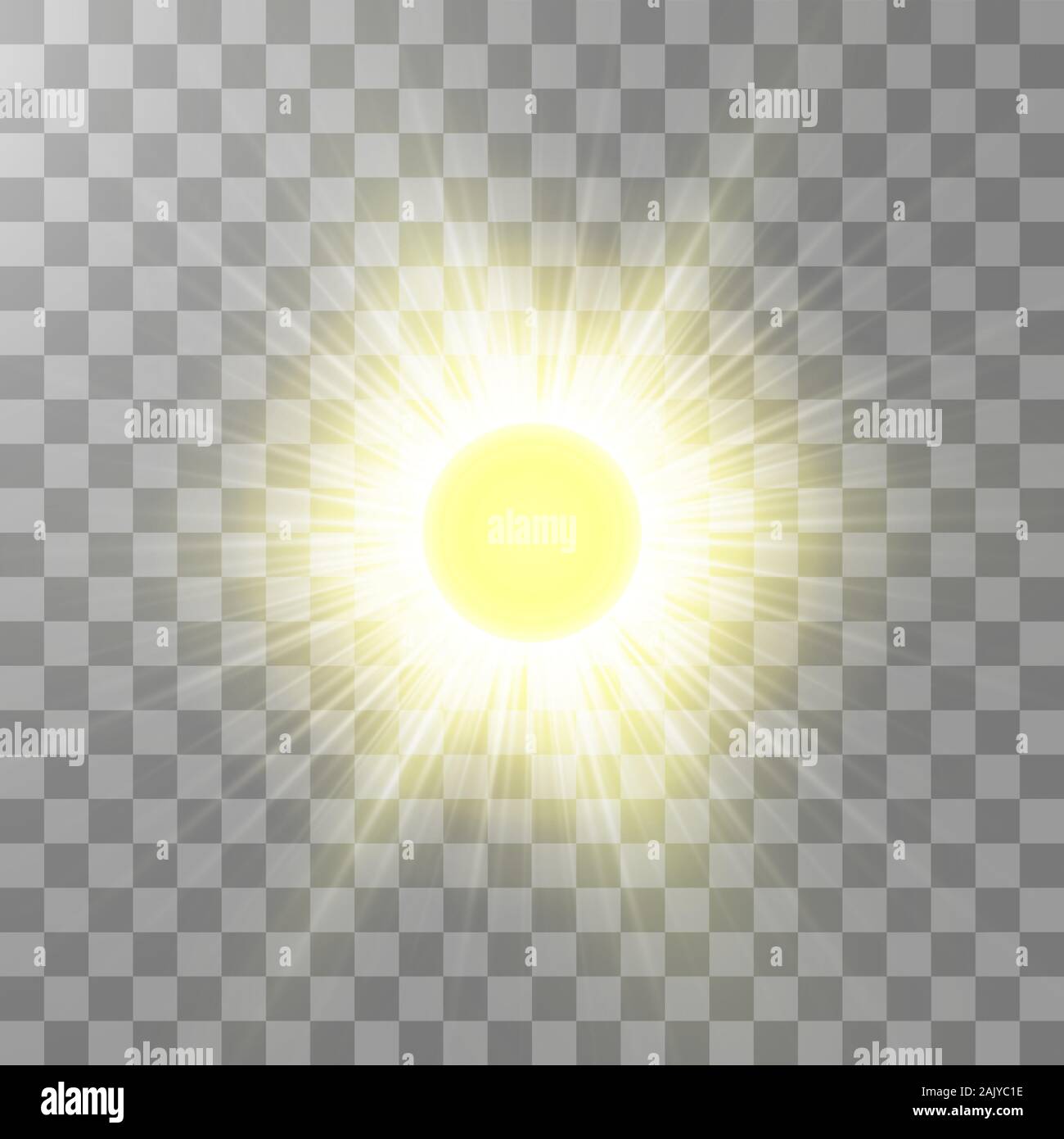 Bright shining sun Isolated on transparent background. Glow light effect.  Vector illustration Stock Vector Image & Art - Alamy