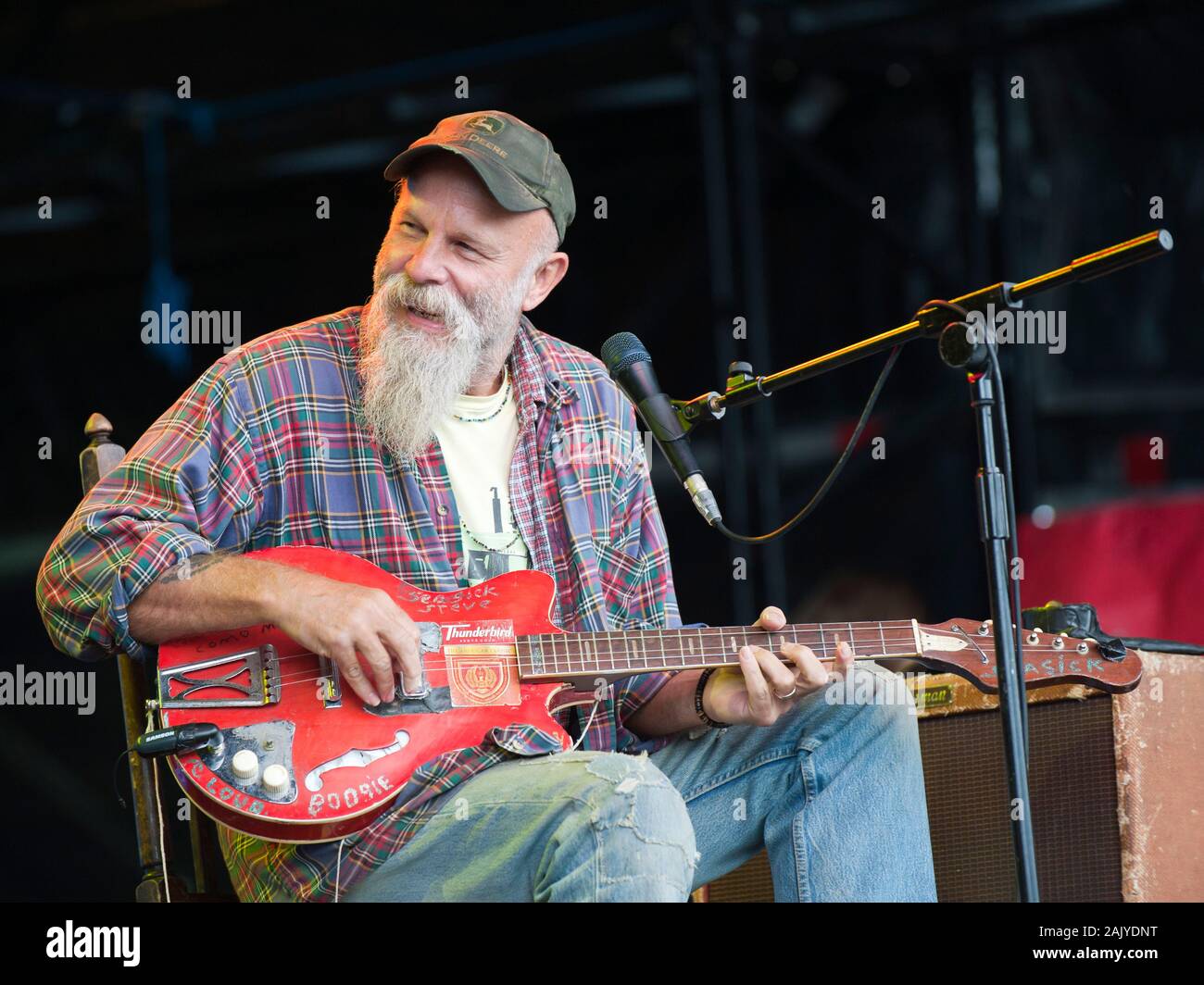 American bluesman, Seasick Steve performing at the Cornbury festival, UK on July 1, 2012 Stock Photo