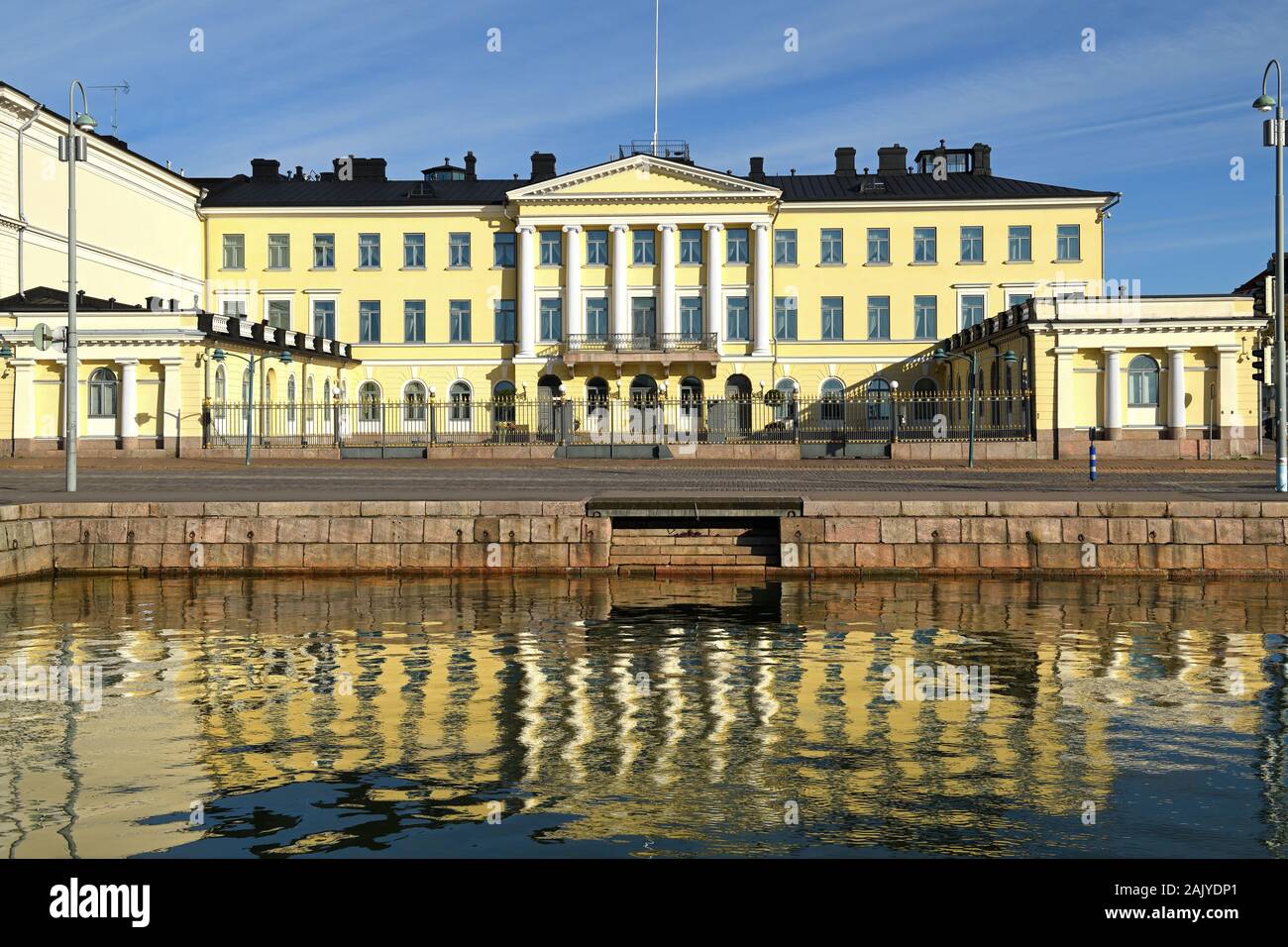 Presidential Palace erected between 1816–1820. In 1837 it was purchased to be converted into residence for Governor-General of Finland Stock Photo