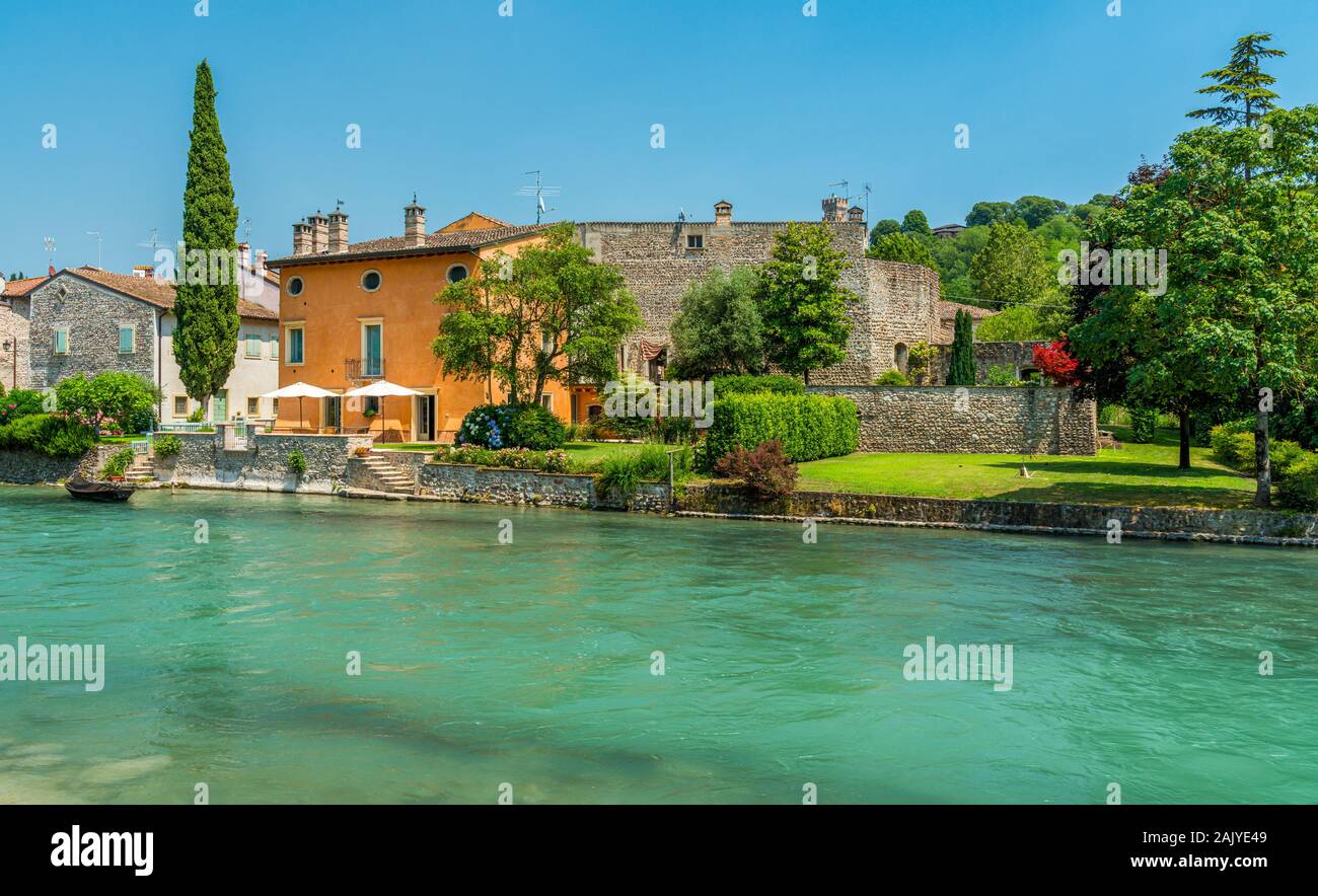 The beautiful village of Borghetto near Valeggio sul Mincio. Province of Verona, Veneto, Italy Stock Photo