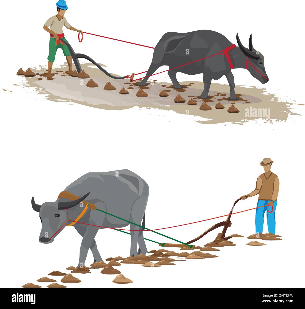 Farmer Plow Vector Design Stock Vector Image Art Alamy