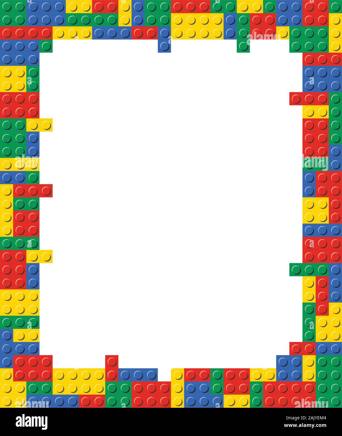 colourful frame of popular kids toy building blocks in vector format Stock Vector