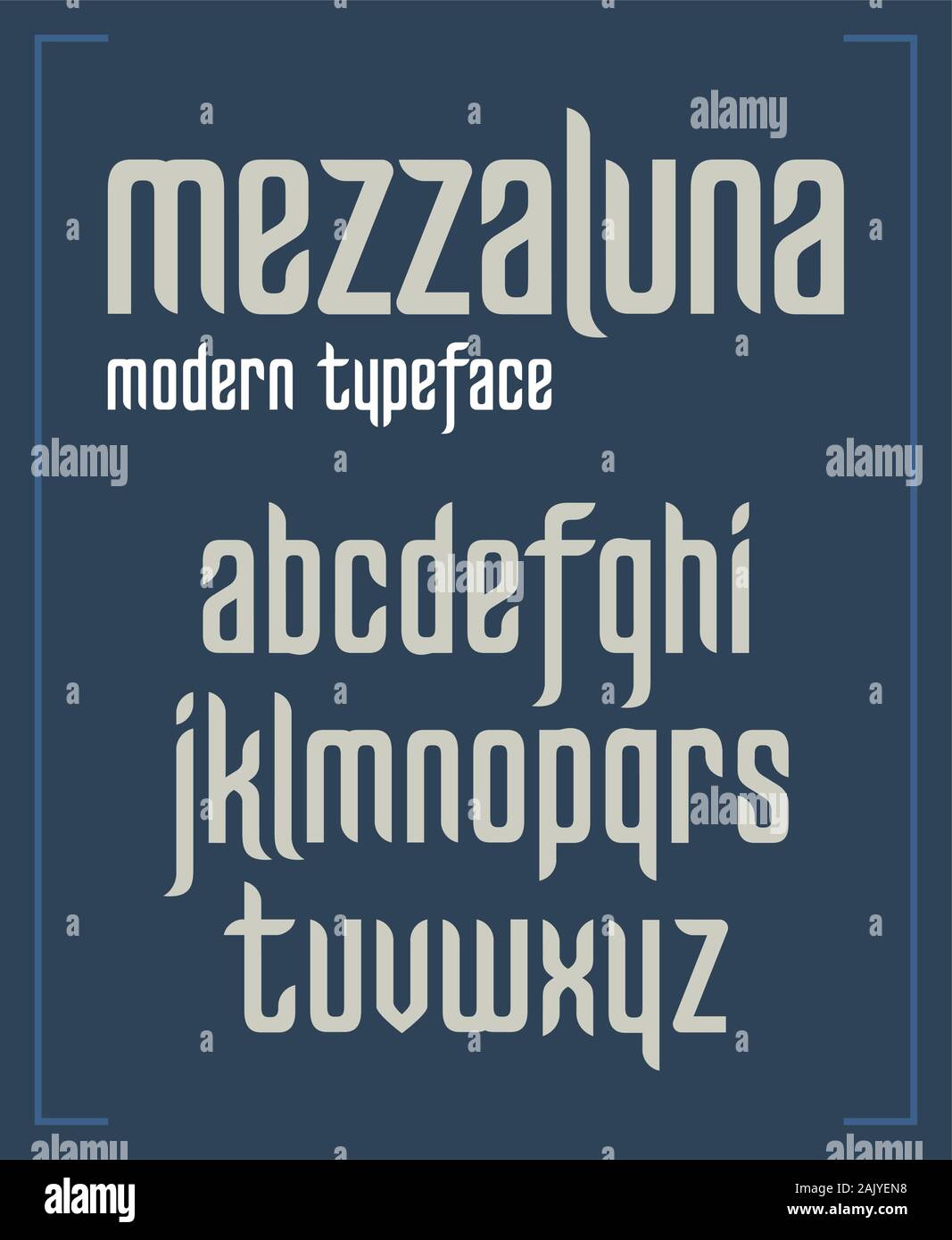 Modern condensed sanserif minimalist font typeface in vector format Stock Vector