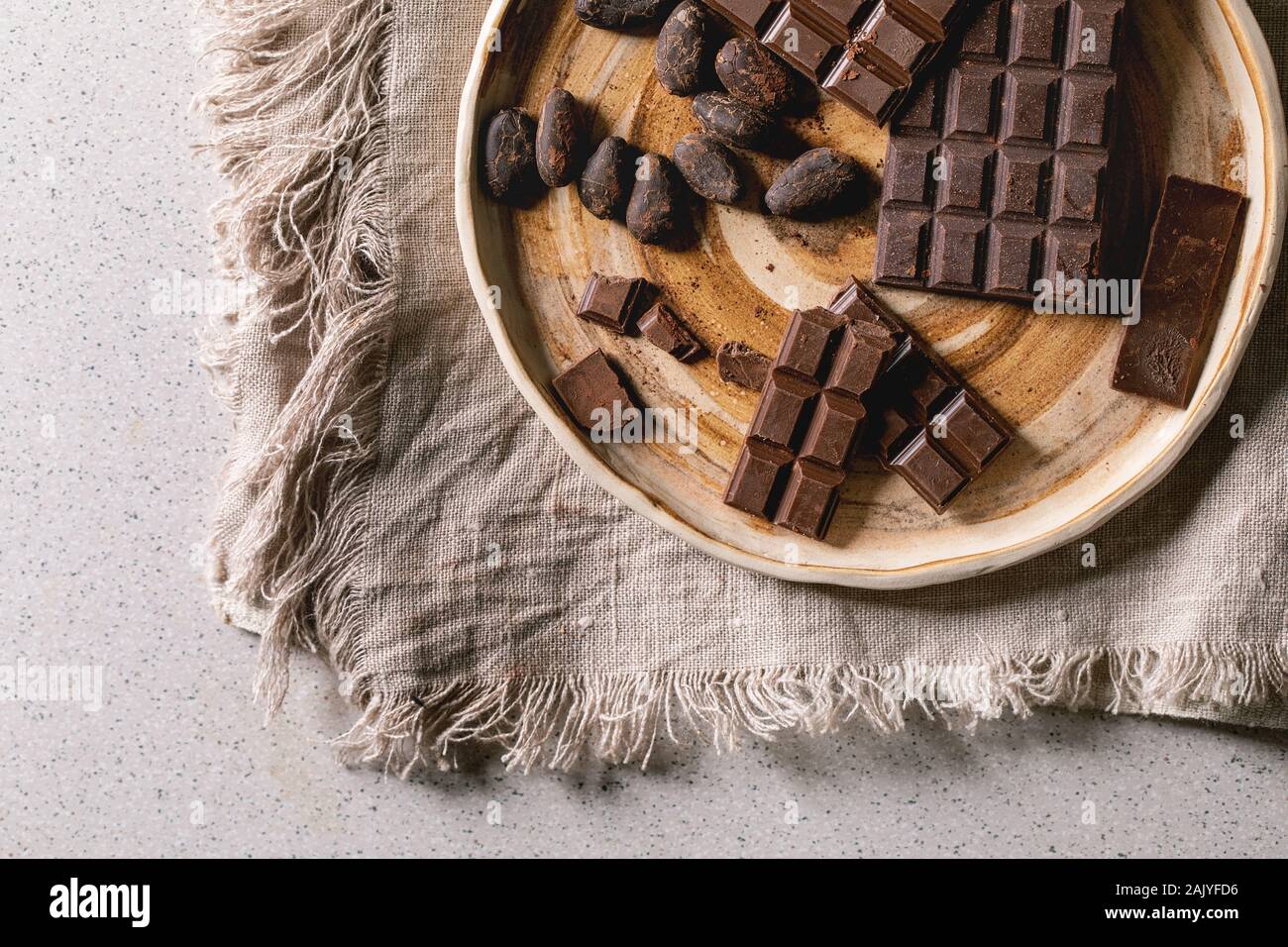 Dark chocolate with cocoa Stock Photo Alamy
