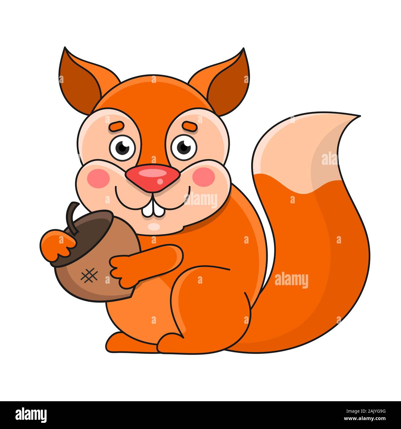 Squirrel On A White Background, Vector Illustration Stock Vector