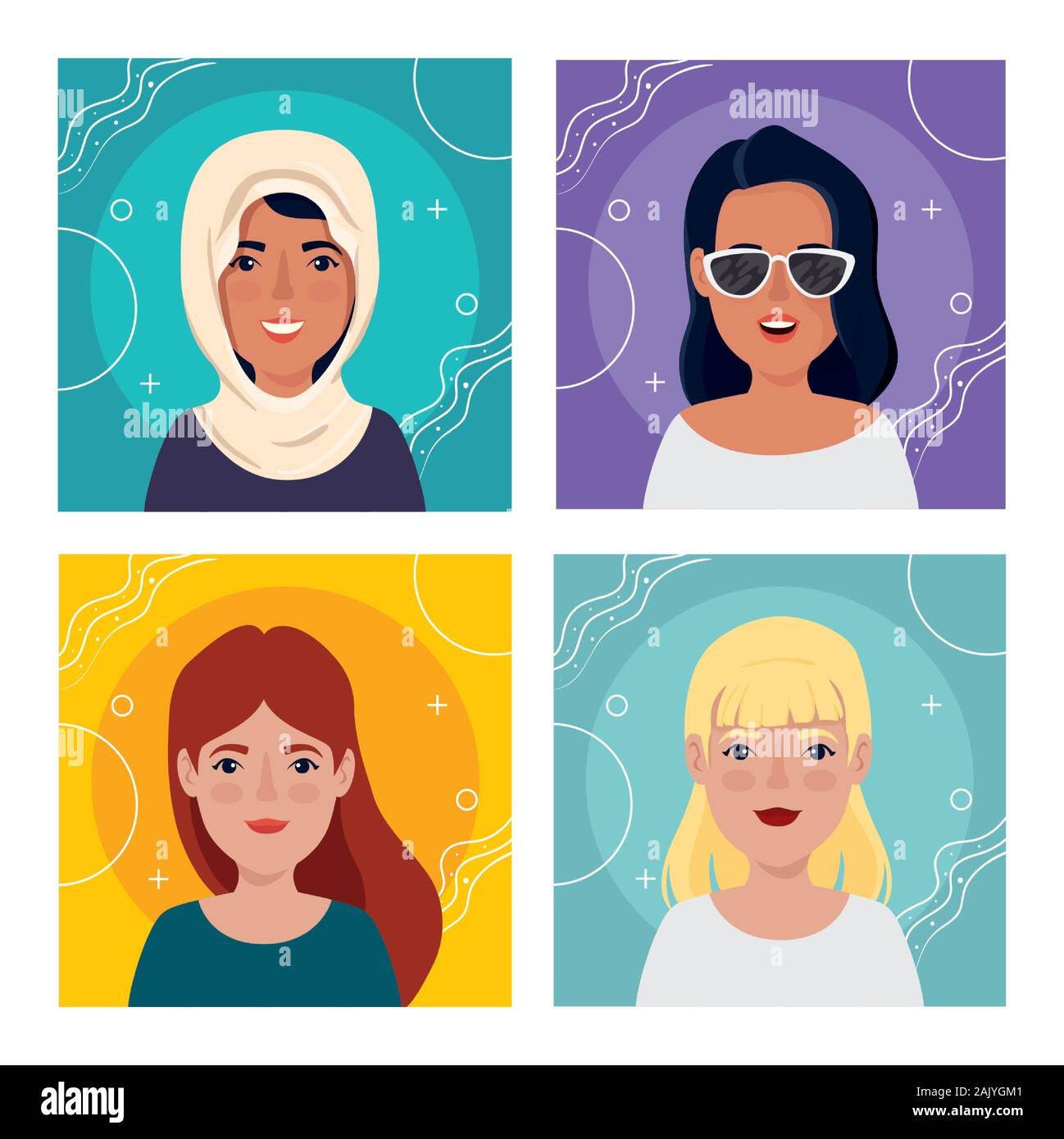 set images of women avatar character icon Stock Vector Image & Art - Alamy