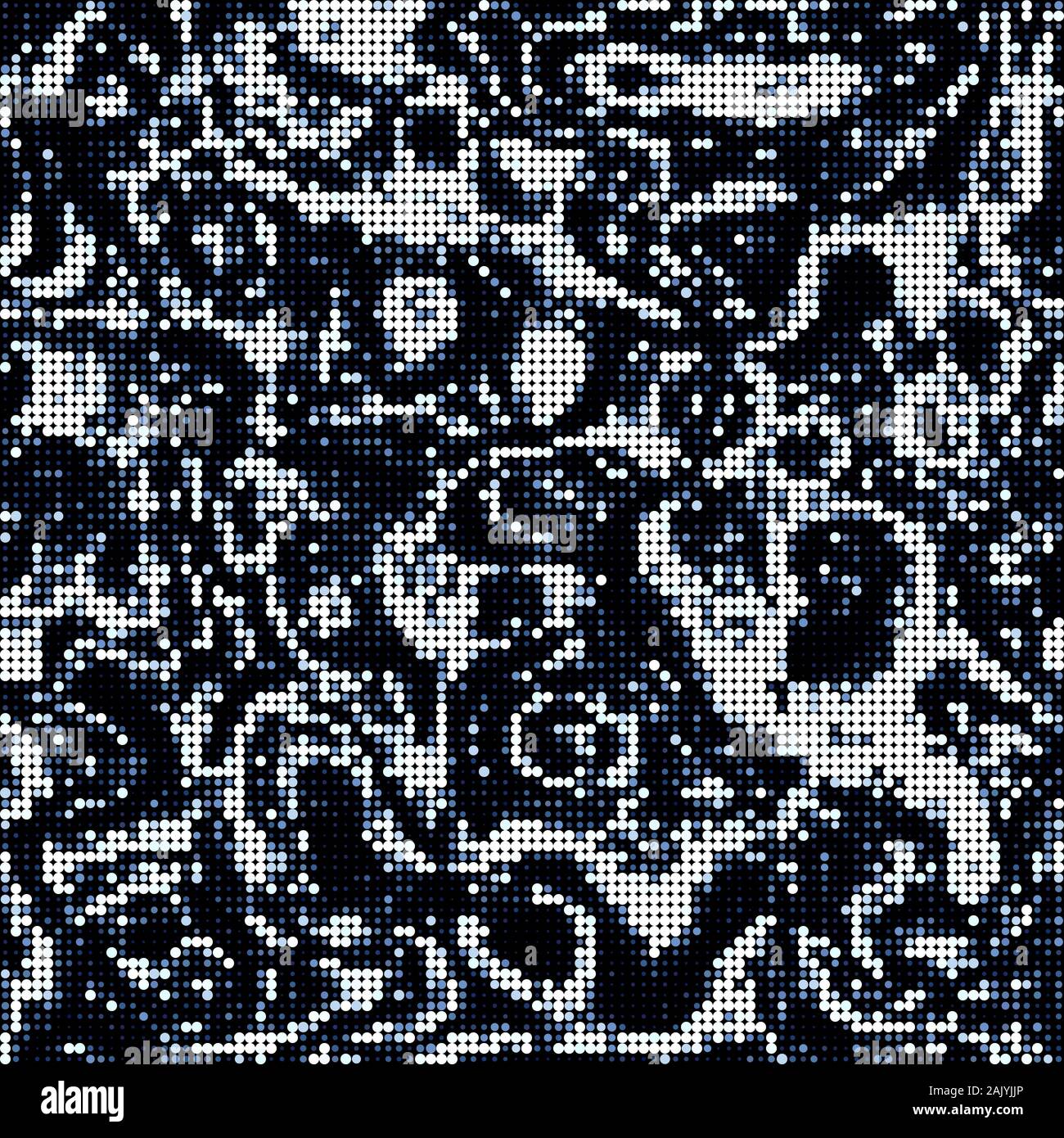 Techno disco circles halftone wavy effect pattern Stock Vector