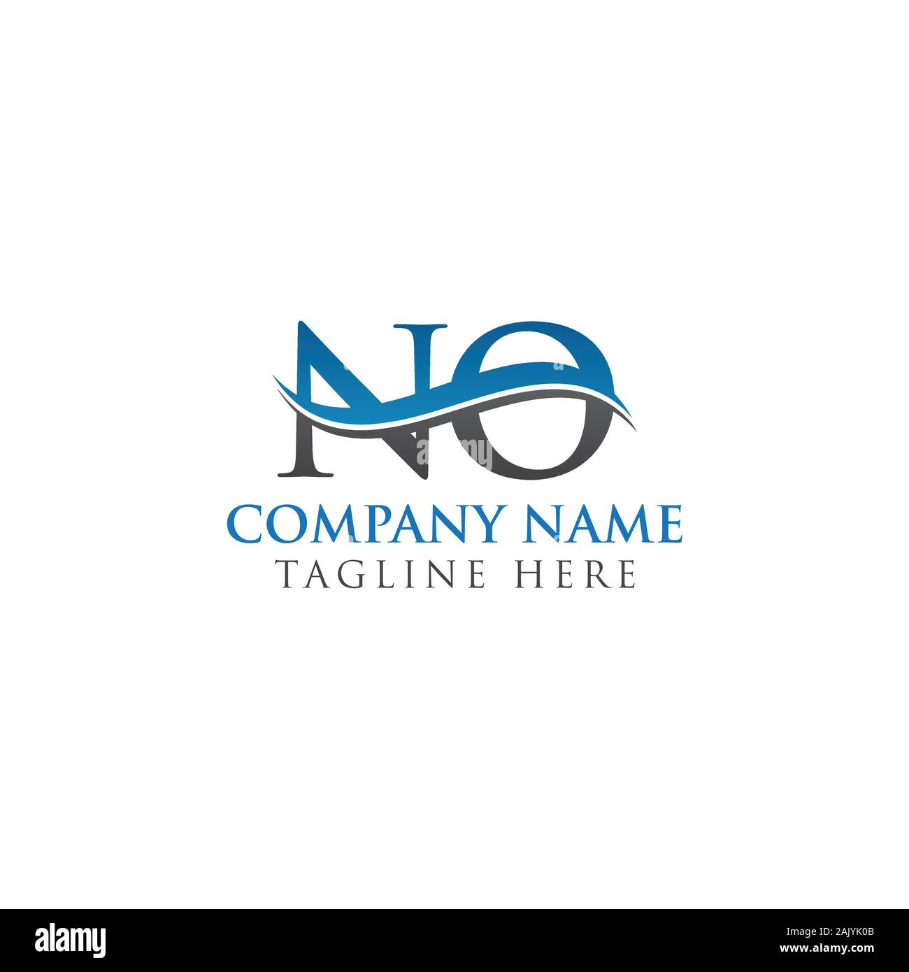 Initial Letter NO Logo Design Vector Template. NO Letter Logo Design Stock Vector