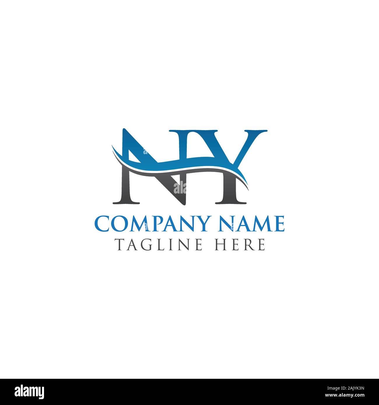Initial Letter NY Logo Design Vector Template. NY Letter Logo Design