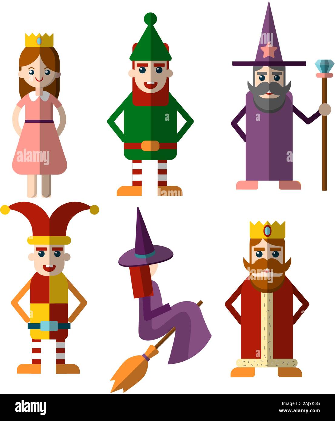 Flat vector set of fabulous magic and halloween characters - Princess,  king, wizard, witch and other personages for gaming resources, isolated on  Stock Vector Image & Art - Alamy