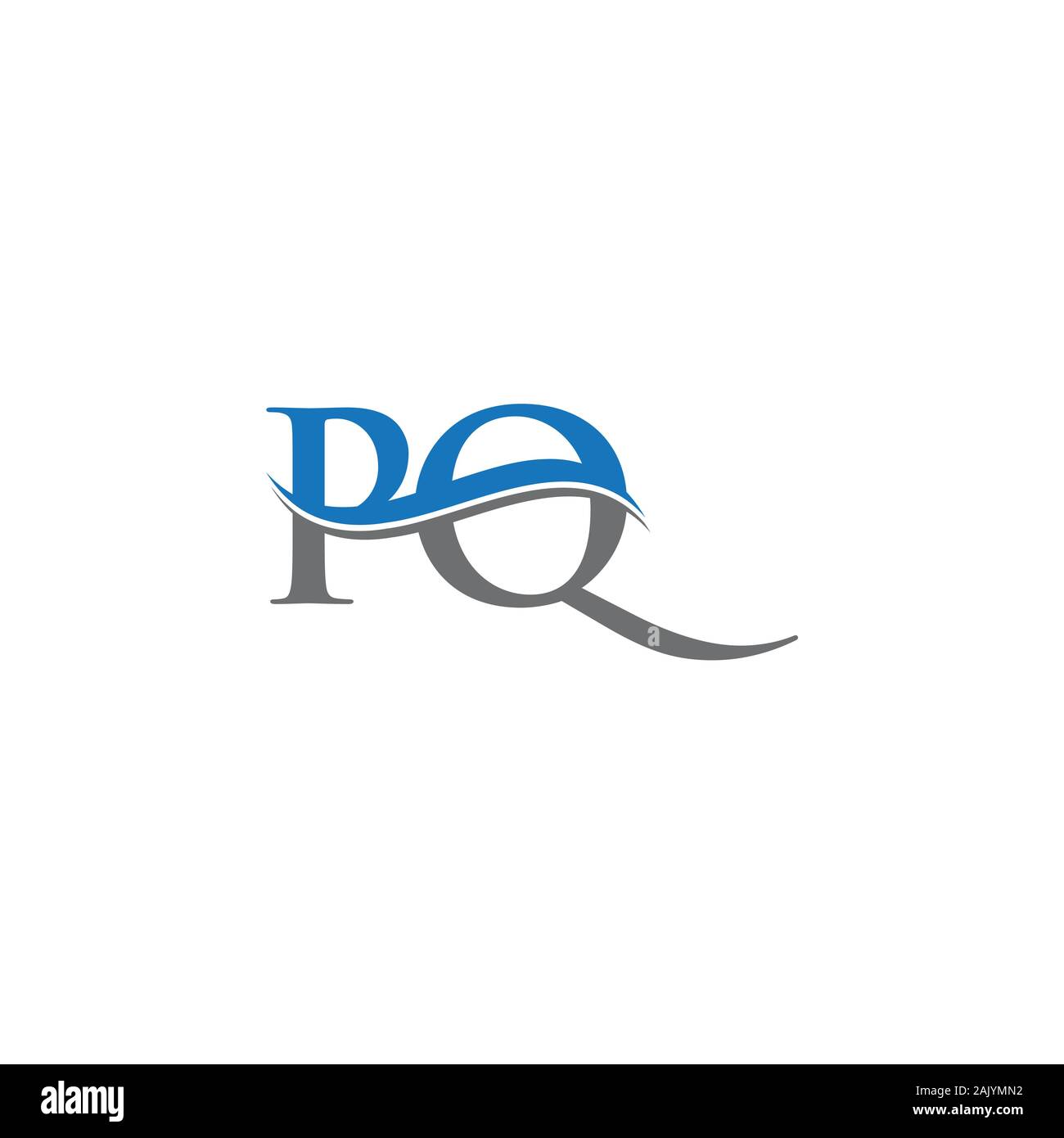 Monogram Logo Letter Pq Sliced Stock Vector (Royalty Free